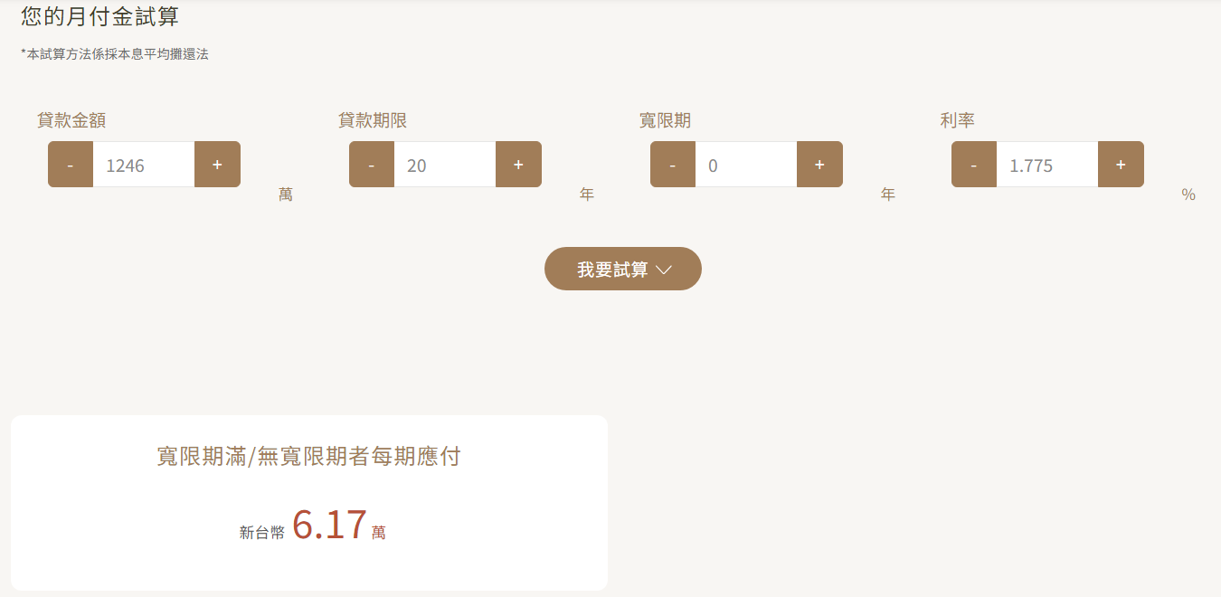 房貸e把兆 房貸試算