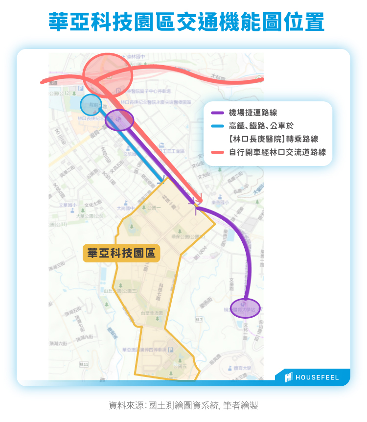 華亞科技園區交通機能圖位置