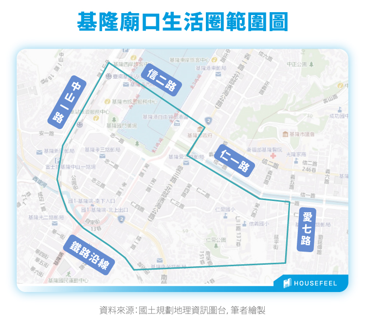 基隆廟口生活圈範圍圖