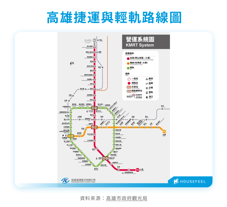 高雄捷運與輕軌路線圖 高雄捷運與輕軌路線圖