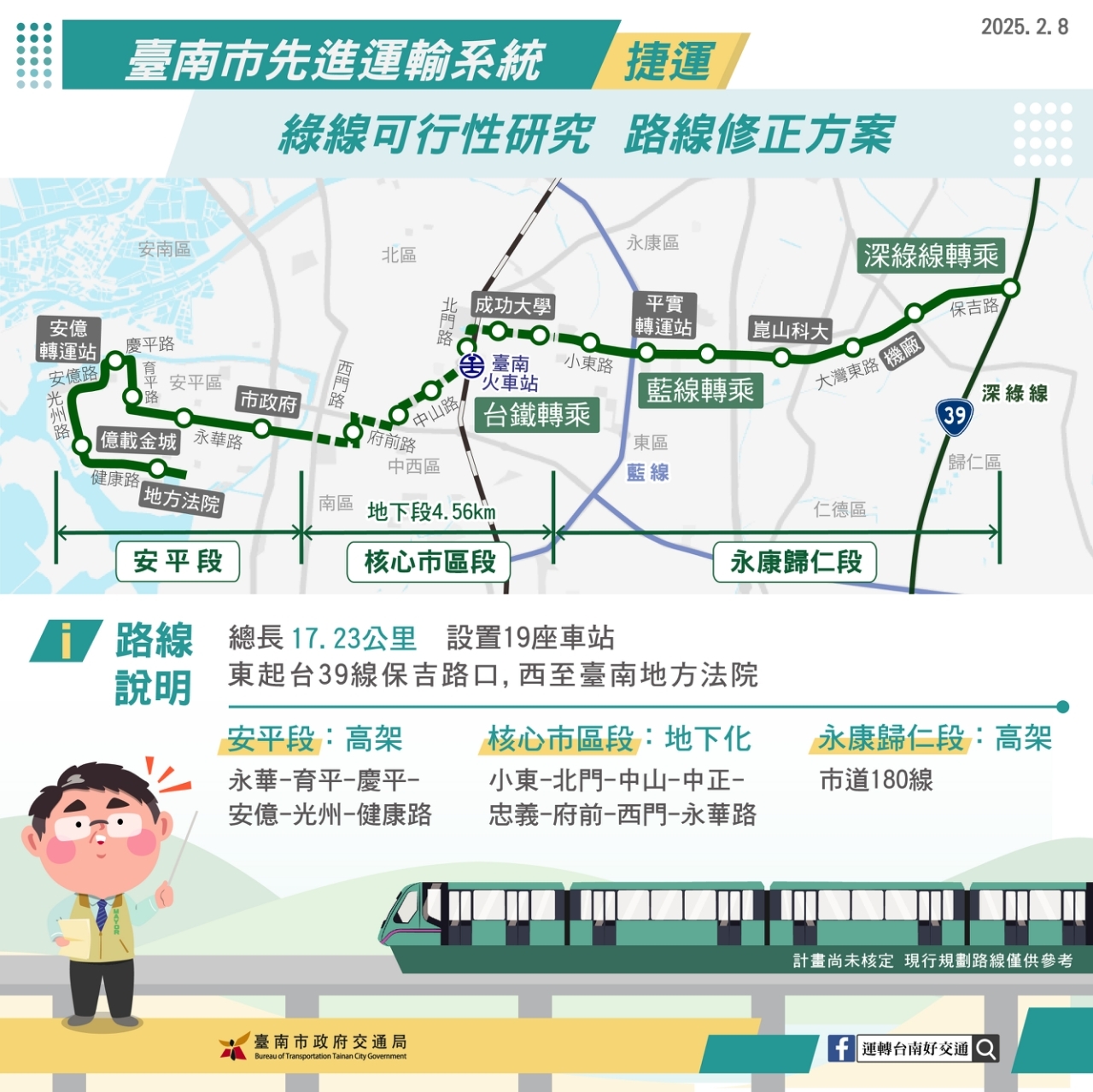 台南捷運綠線路線修正方案