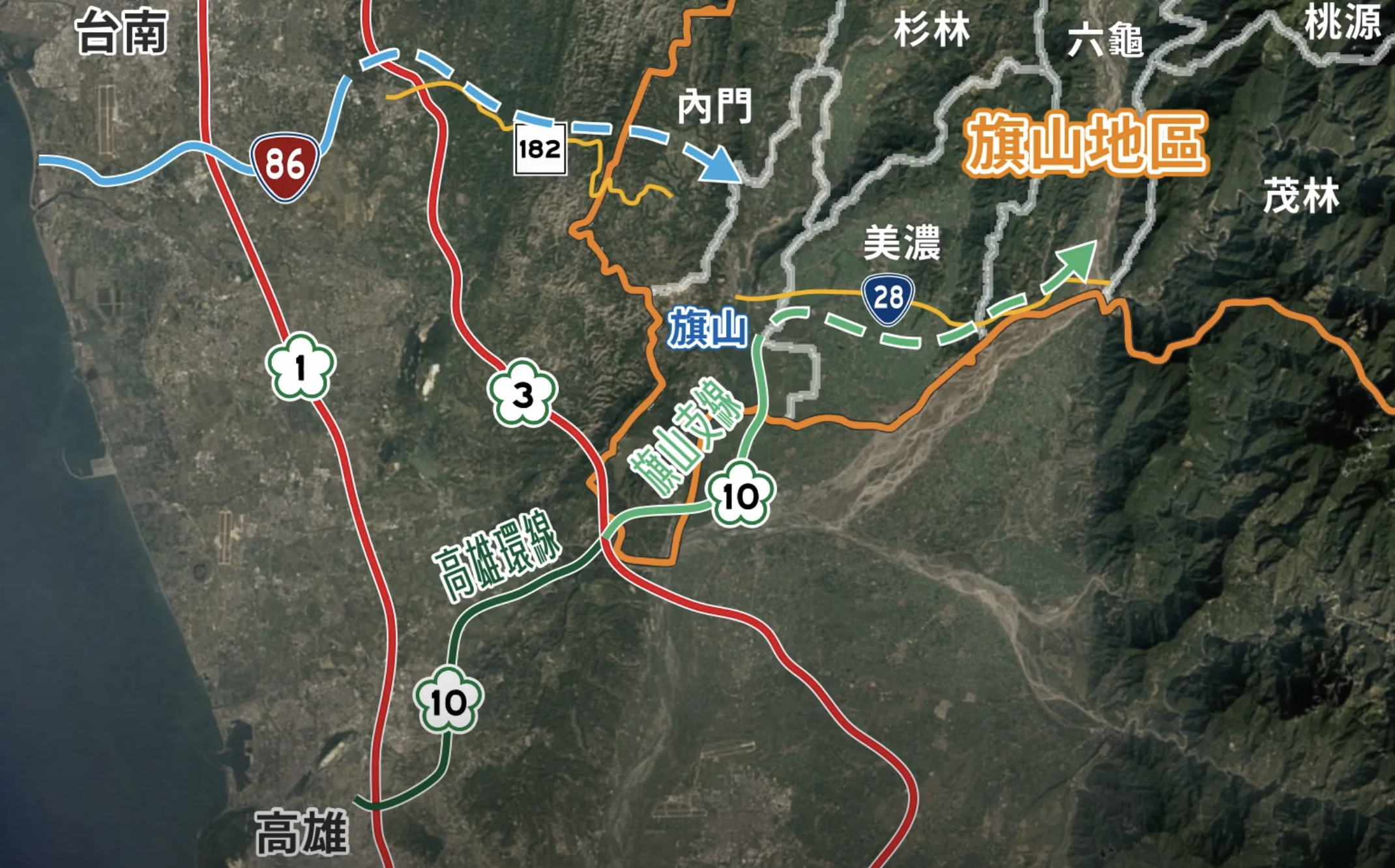 旗山交通路線圖 旗山交通路線圖