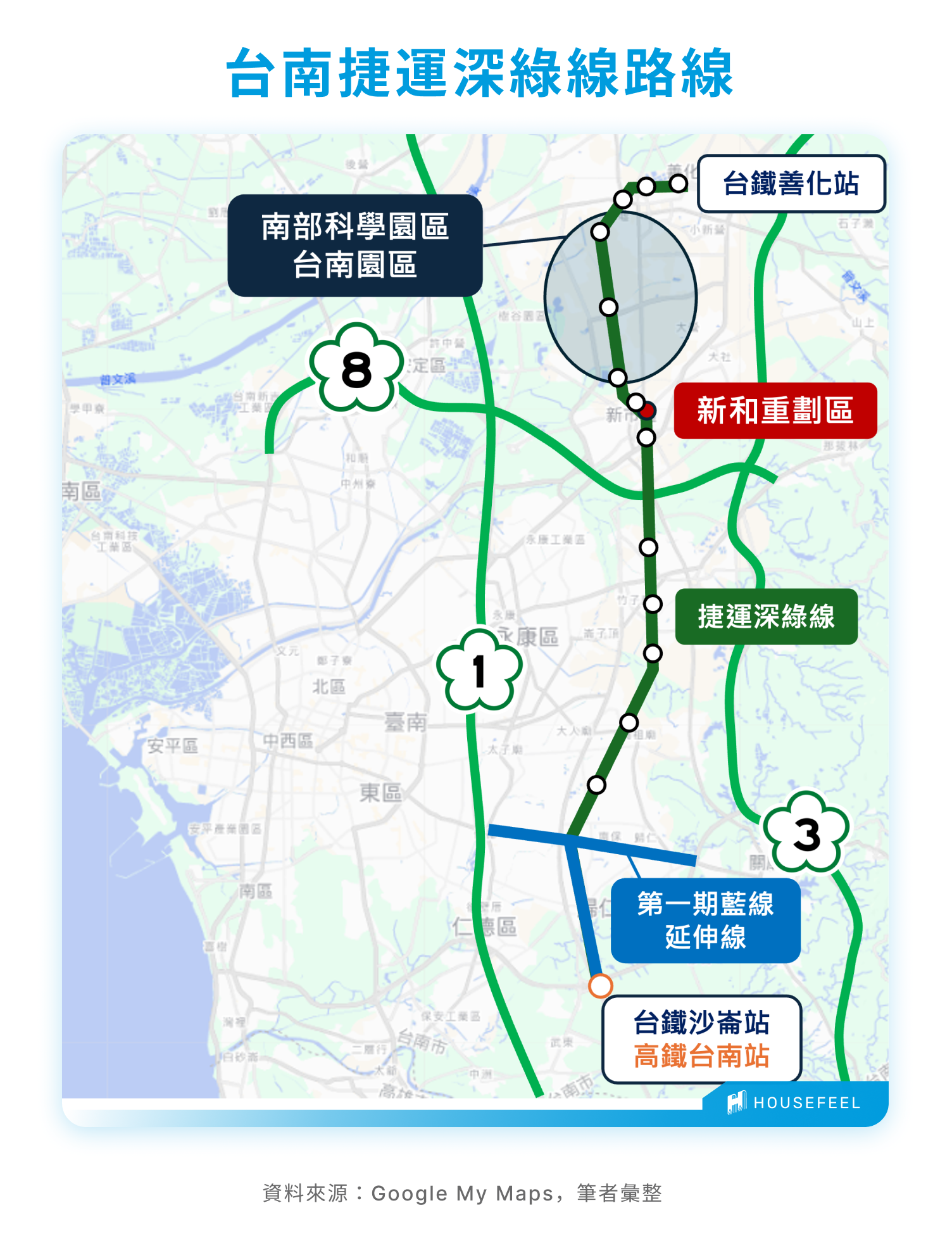 台南捷運深綠線路線 台南捷運深綠線路線