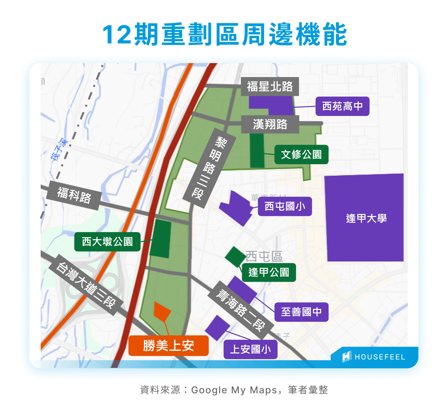 12期重劃區周邊機能 12期重劃區周邊機能