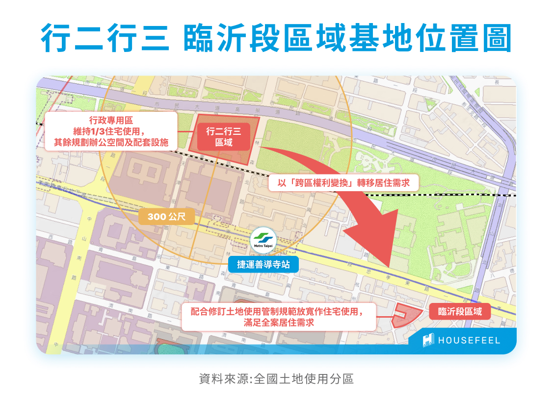 行二行三、臨沂段區域基地位置圖