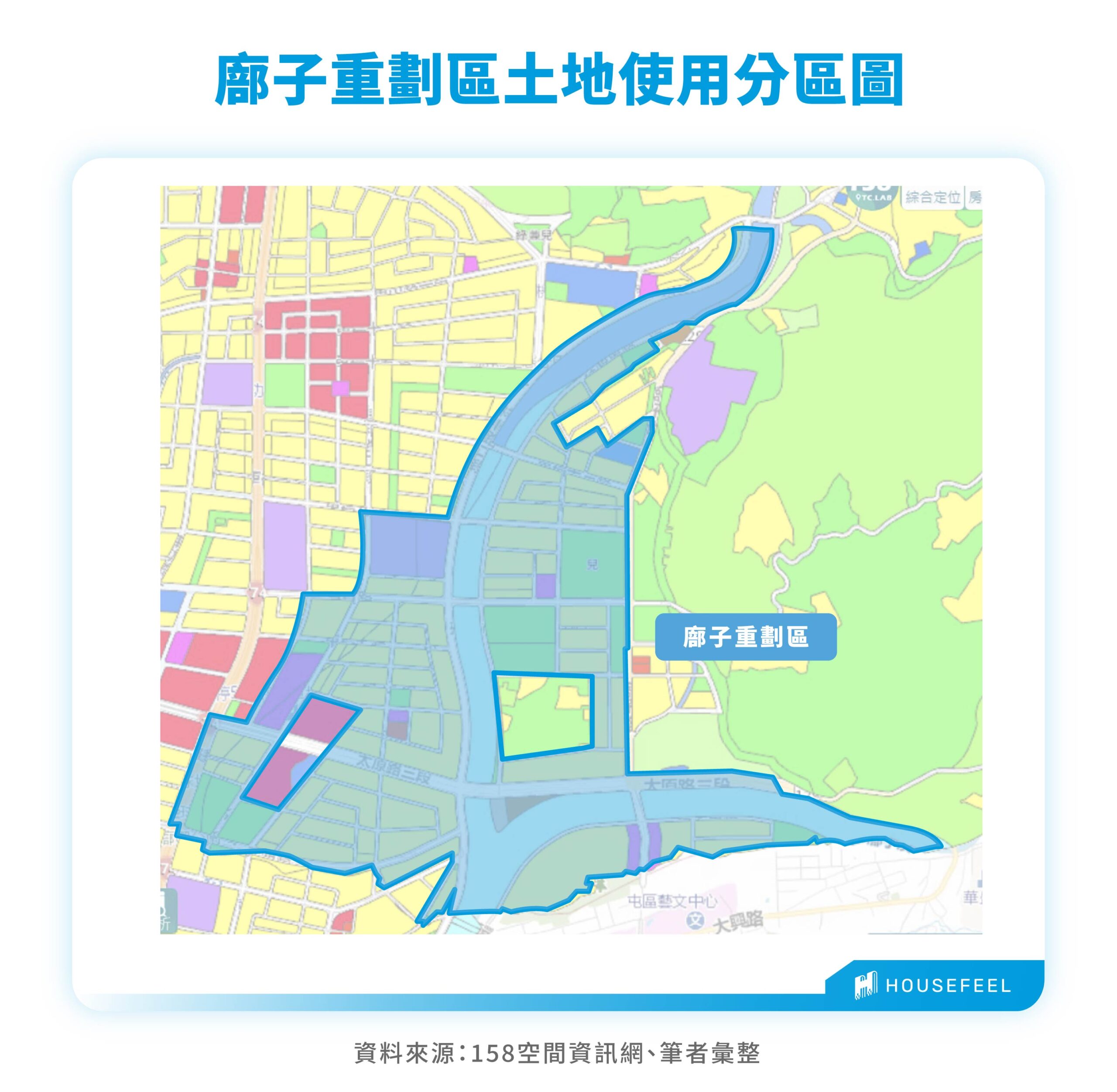 廍子重劃區土地使用分區圖