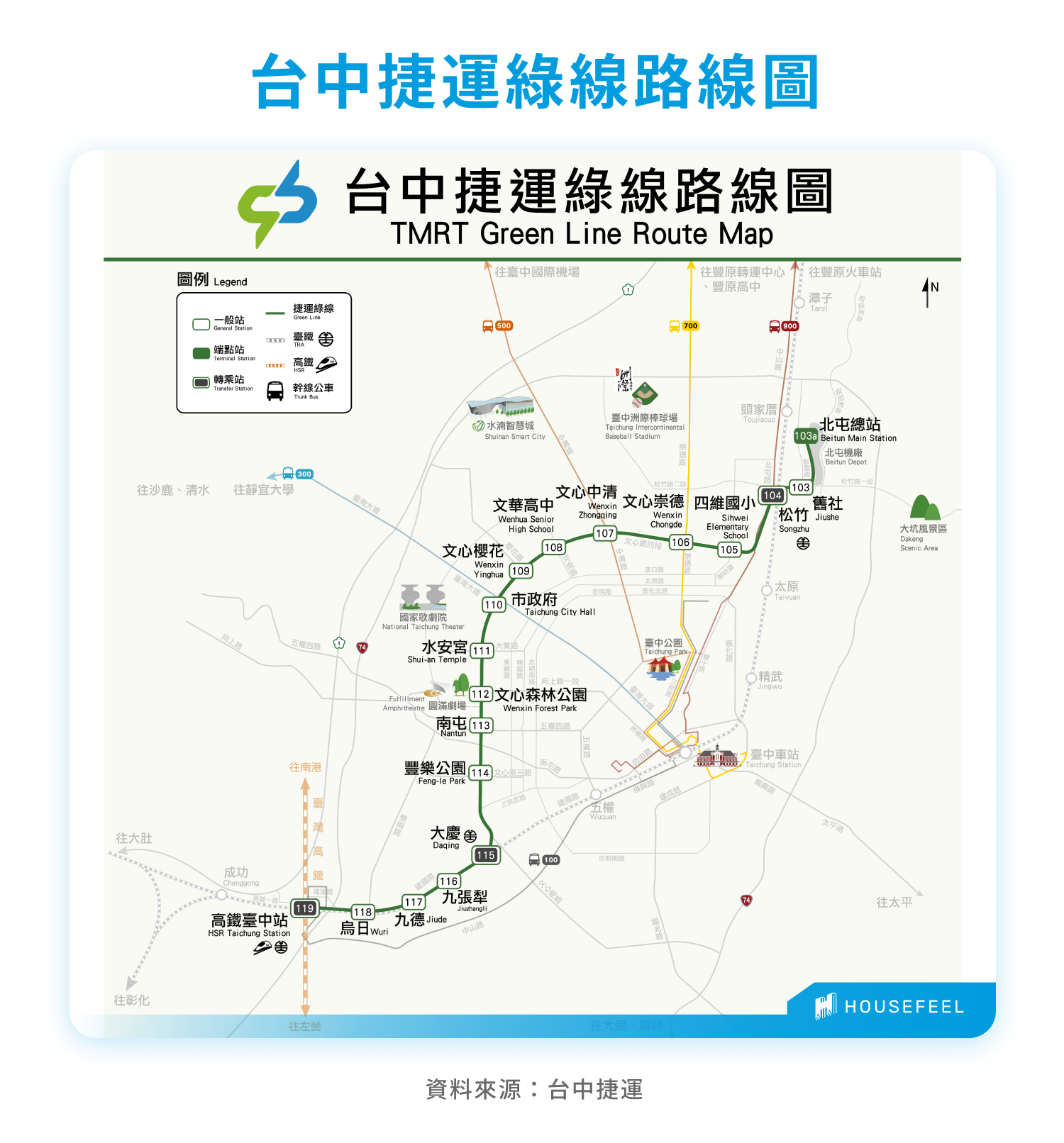 台中捷運綠線路線圖 台中捷運綠線路線圖