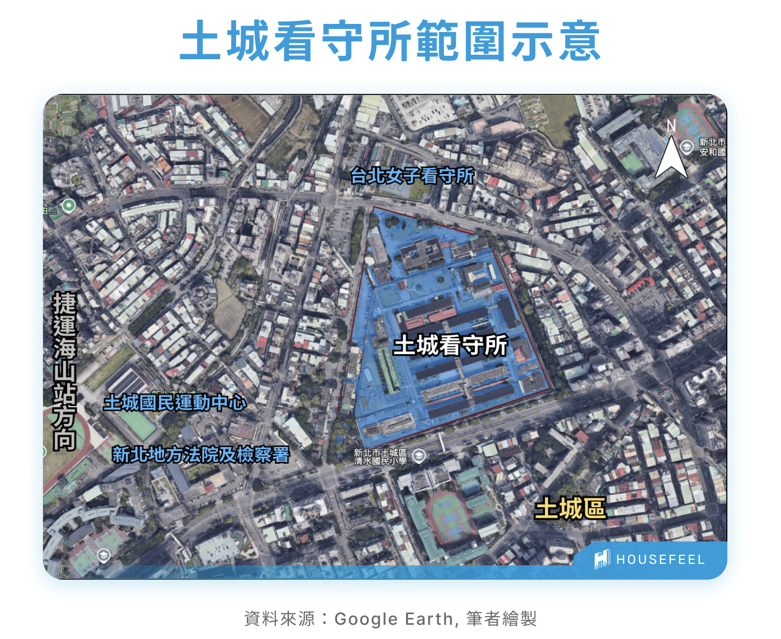 土城看守所範圍示意