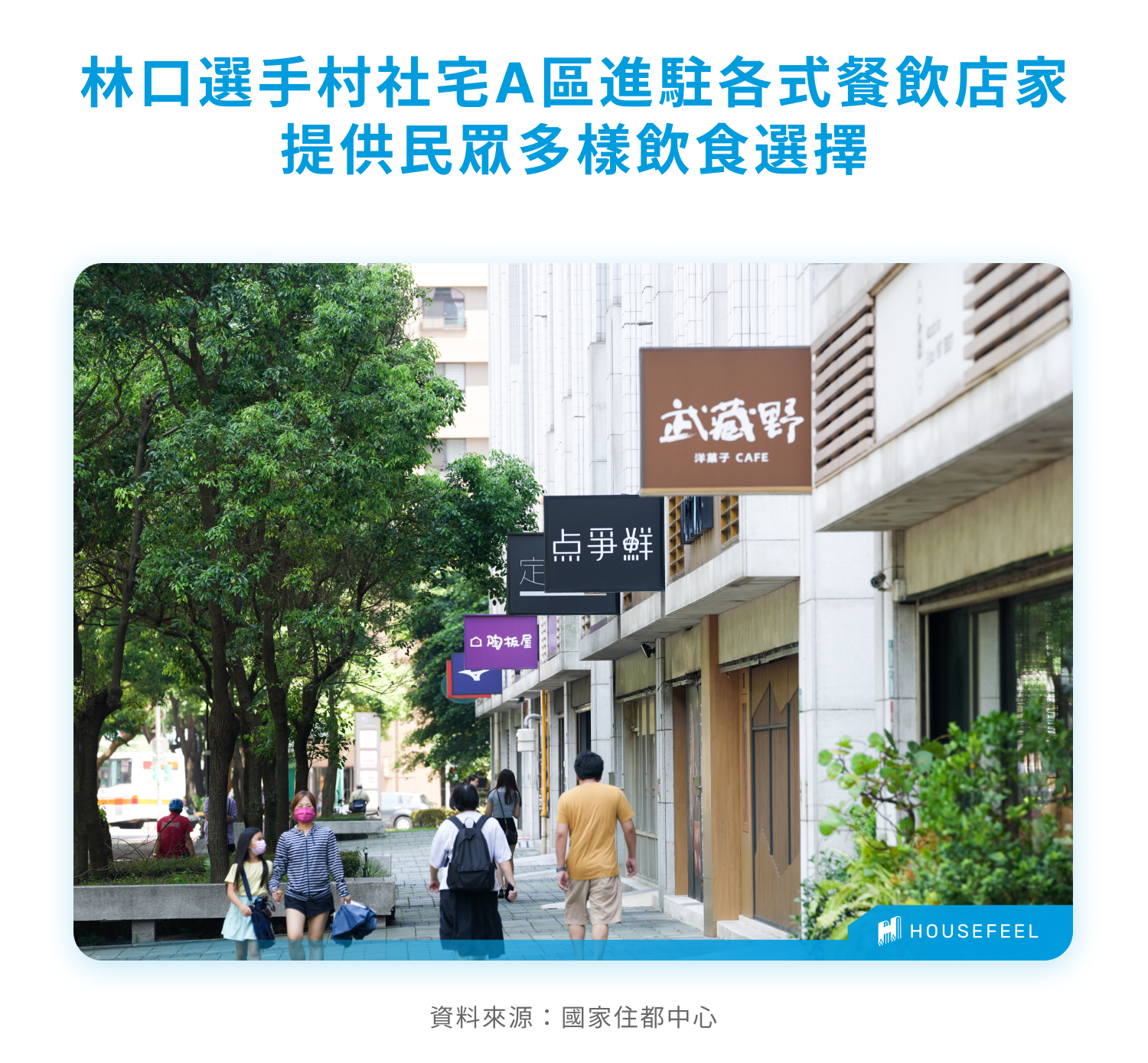 林口選手村社宅A區進駐各式餐飲店家，提供民眾多樣飲食選擇