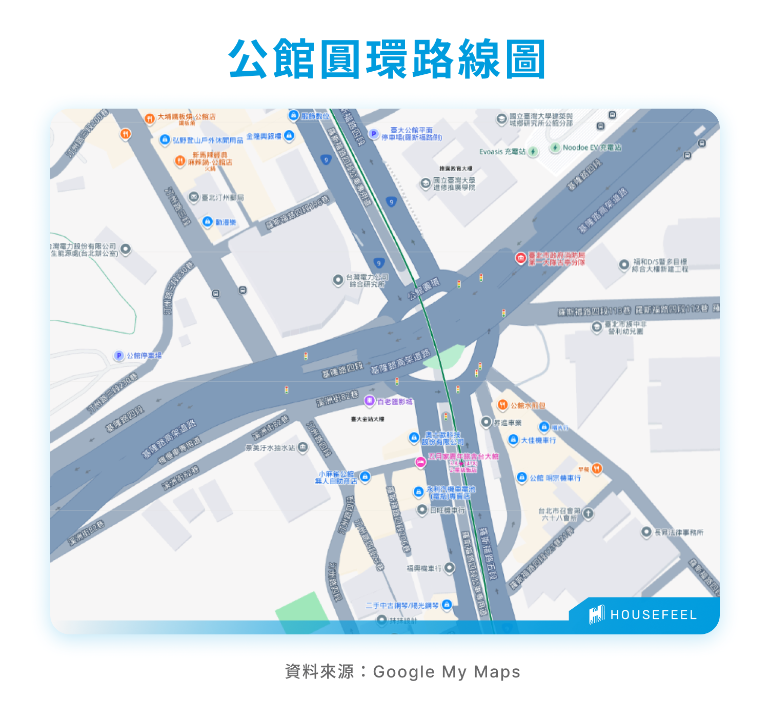 公館圓環路線圖