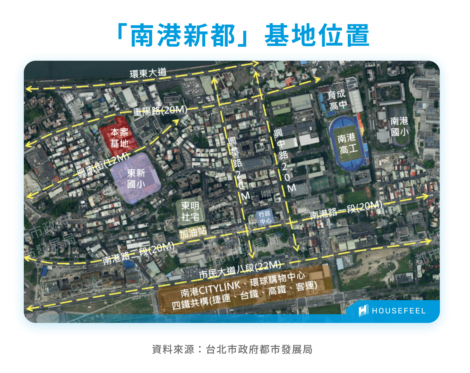 「南港新都」基地位置