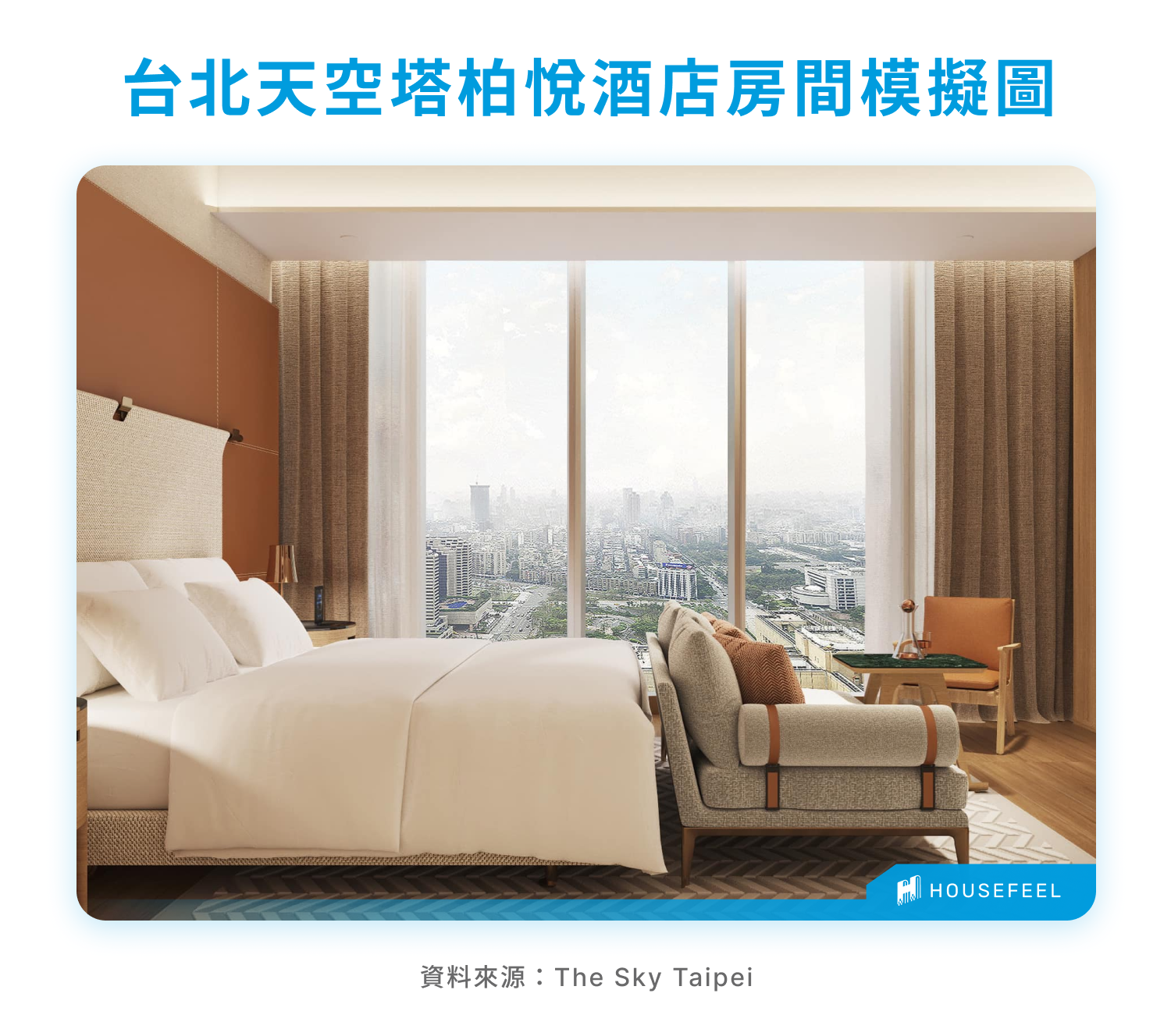 台北天空塔柏悅酒店房間模擬圖