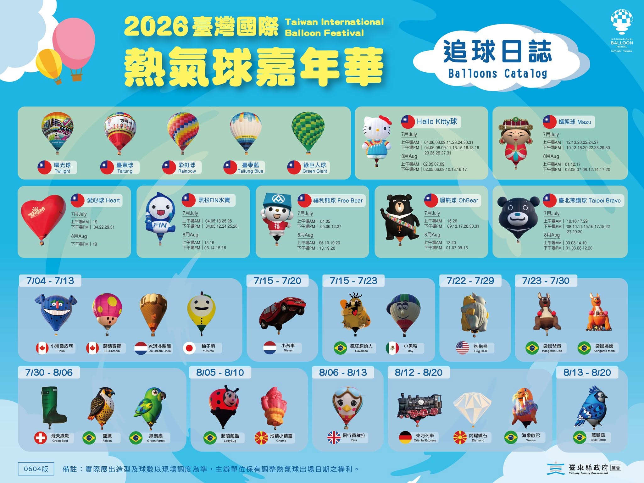 2026熱氣球嘉年華追球日誌 2026熱氣球嘉年華追球日誌