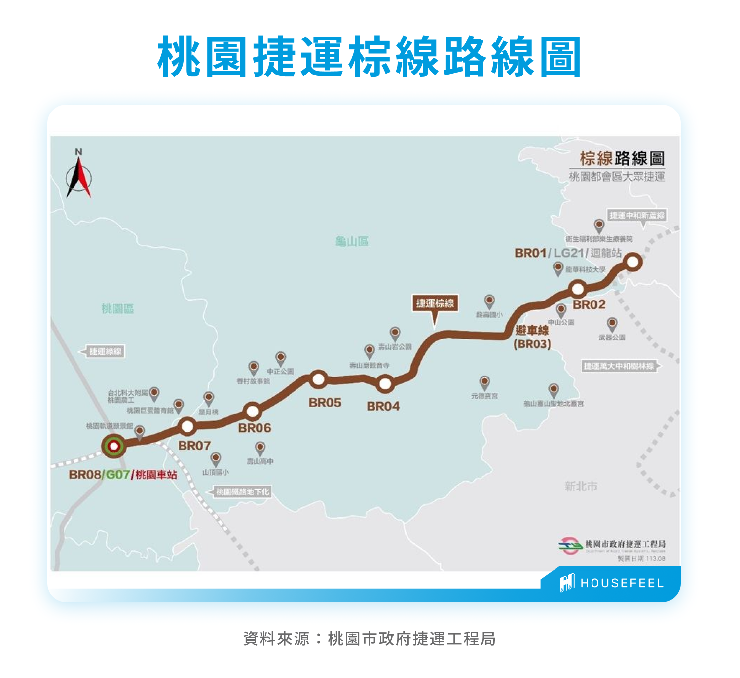 桃園捷運棕線路線圖 桃園捷運棕線路線圖
