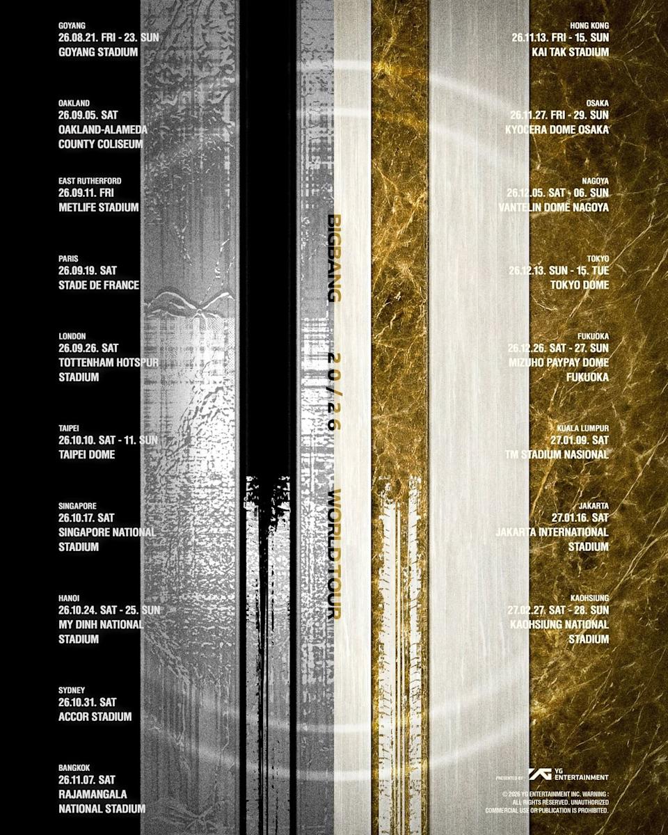 BIGBANG 高雄世運演唱會 BIGBANG 大巨蛋演唱會