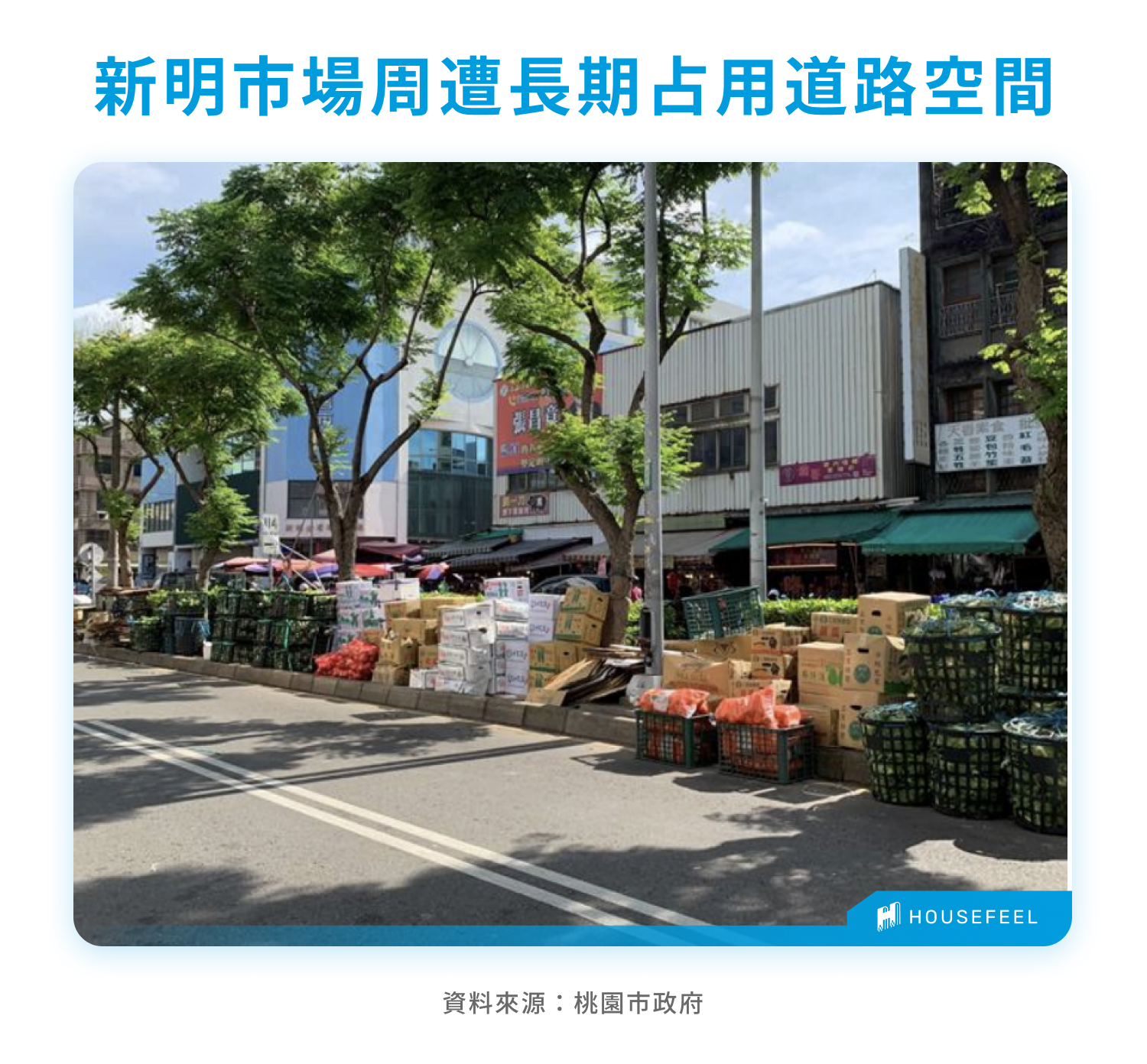 新明市場周遭長期占用道路空間 新明市場周遭長期占用道路空間