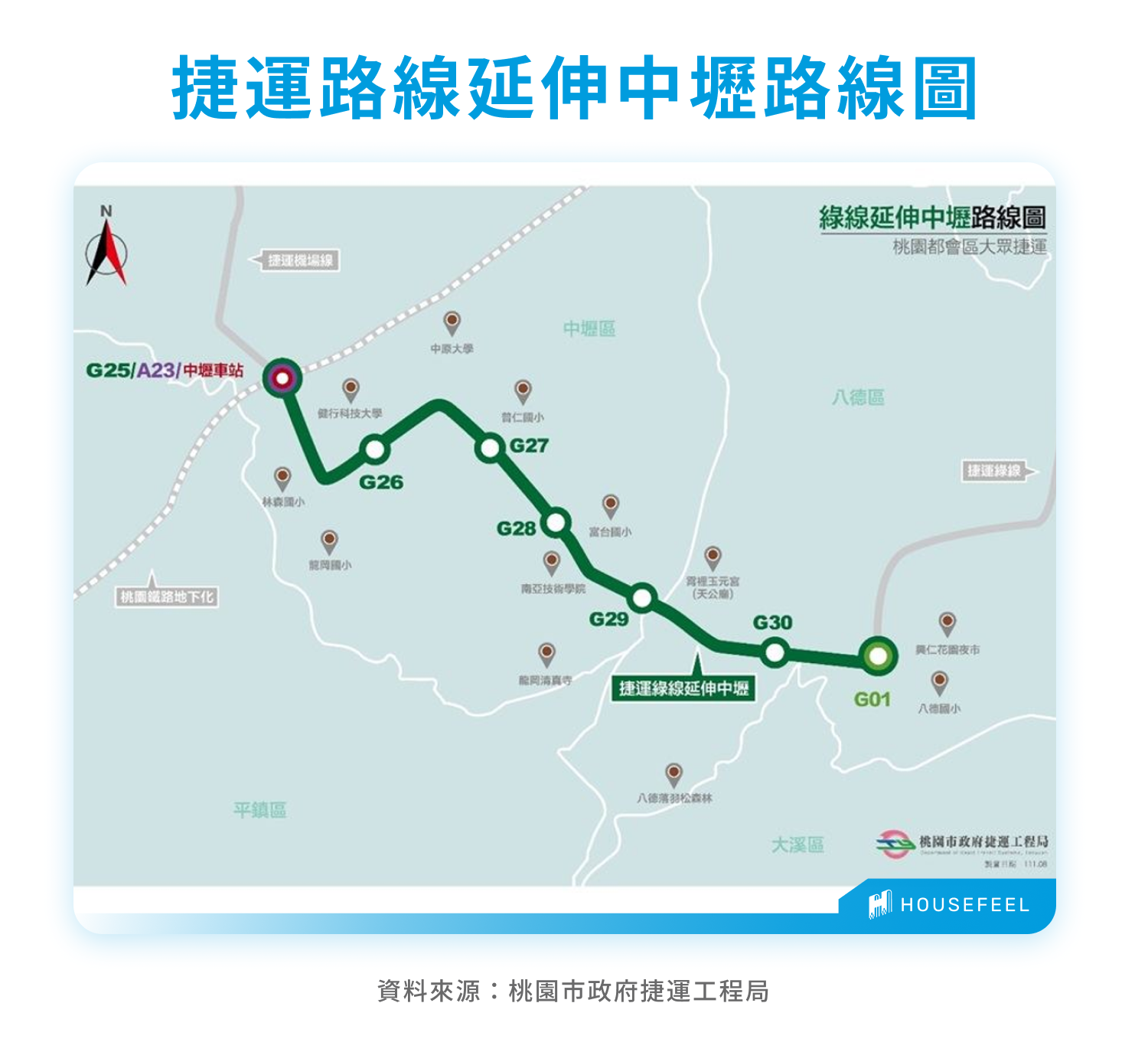 捷運路線延伸中壢路線圖