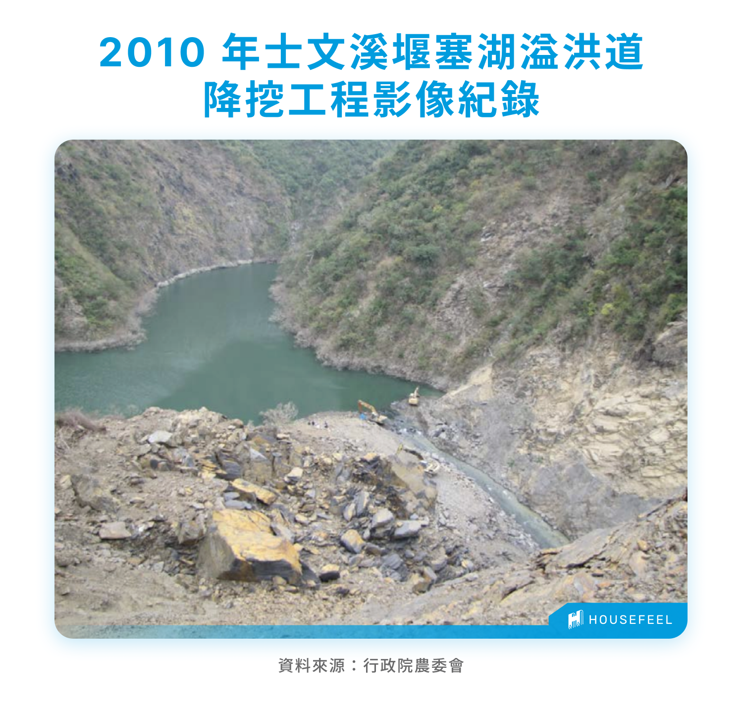 2010 年士文溪堰塞湖溢洪道降挖工程影像紀錄