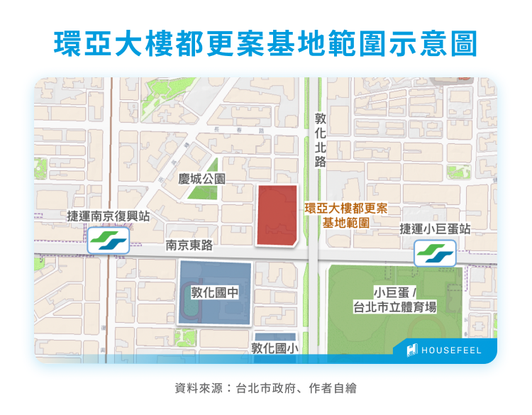 環亞大樓都更案基地範圍示意圖 環亞大樓都更案基地範圍示意圖