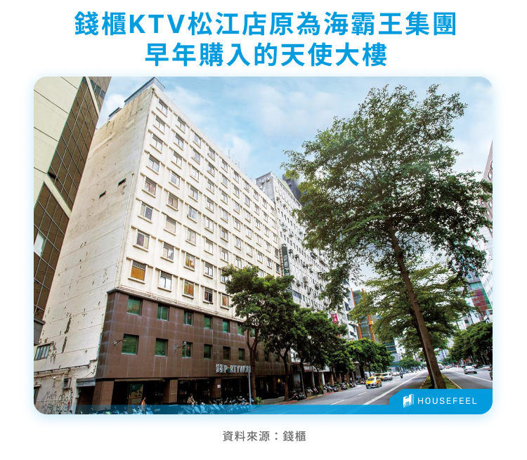 錢櫃KTV松江店原為海霸王集團早年購入的天使大樓 錢櫃KTV松江店原為海霸王集團早年購入的天使大樓