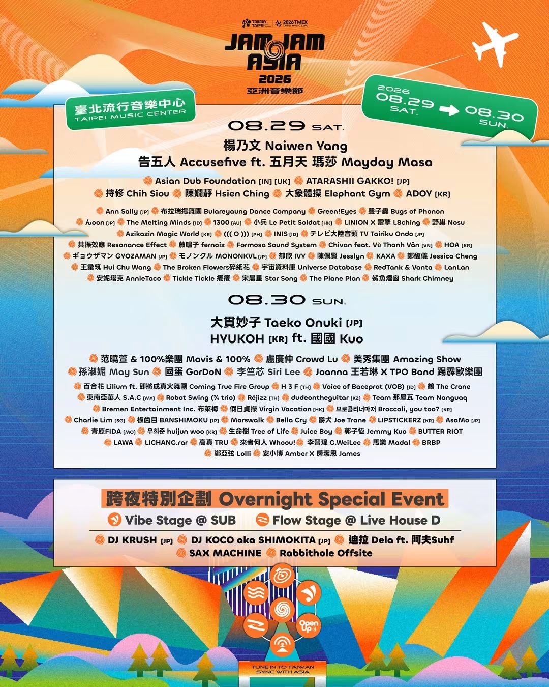 JAM JAM ASIA 亞洲音樂節演出陣容 JAM JAM ASIA 亞洲音樂節演出陣容