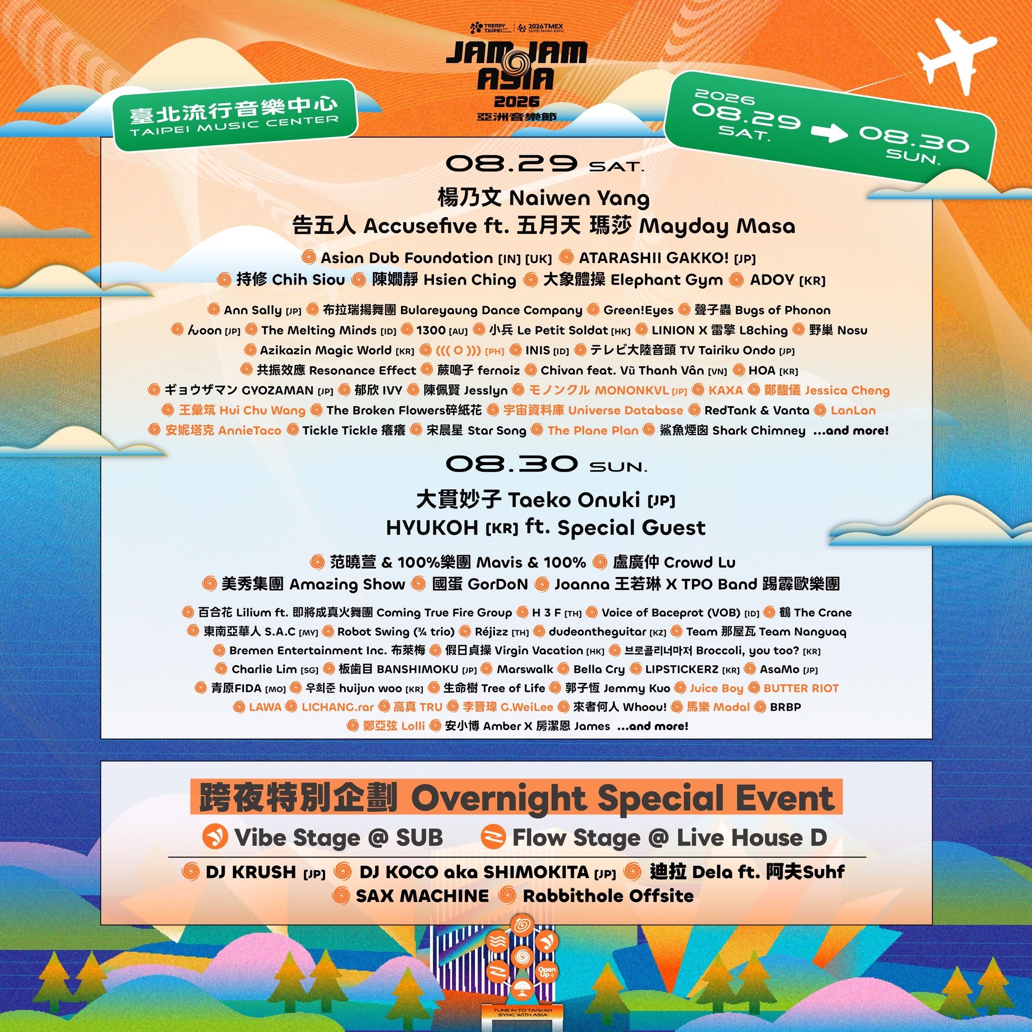 JAM JAM ASIA 亞洲音樂節演出陣容 JAM JAM ASIA 亞洲音樂節演出陣容